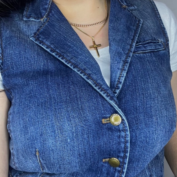 Chaps Adjustable Denim Vest - Picture 4 of 6